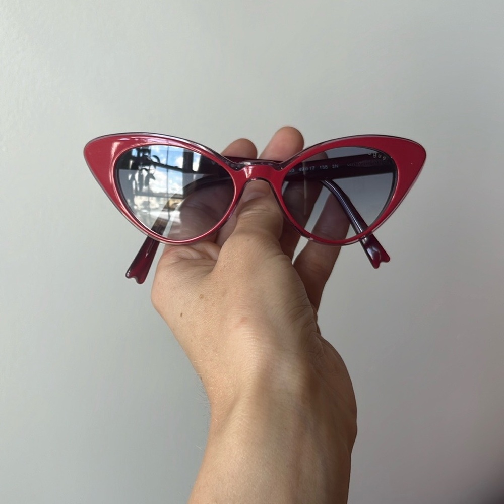 MBBxVogue Red Frame Blue Lens Sunglasses